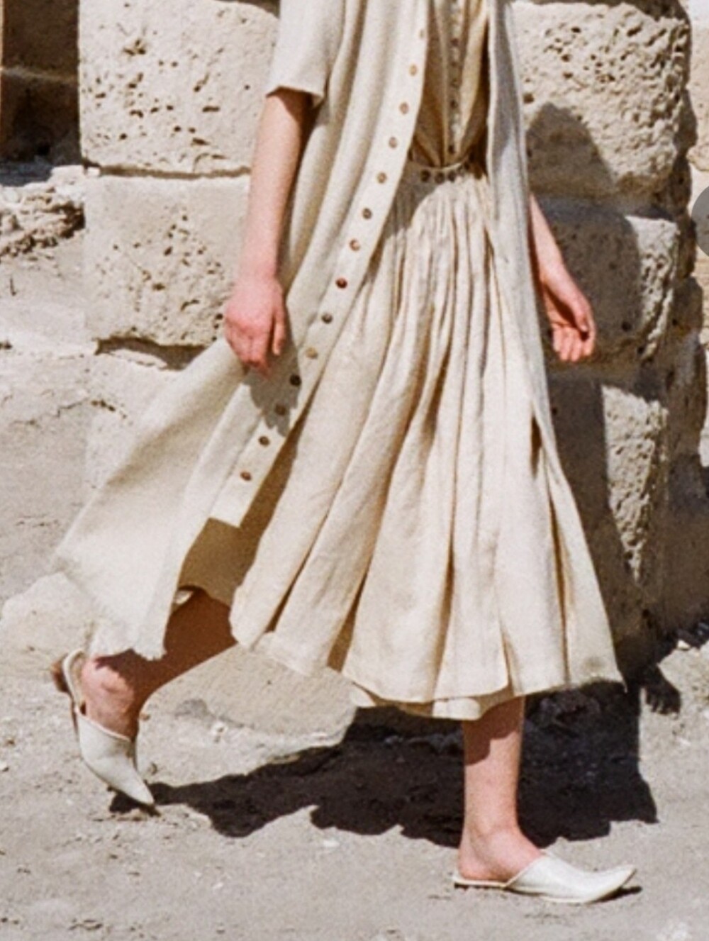 Hala Kaiksow EXTREMELY RARE ARCHIVAL Artisan Pleated Wrap Linen Wool Skirt M